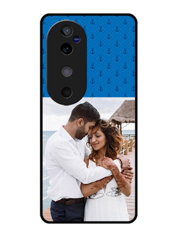 Custom Vivo V40 5G Custom Glass Phone CaseBlue Anchors Design