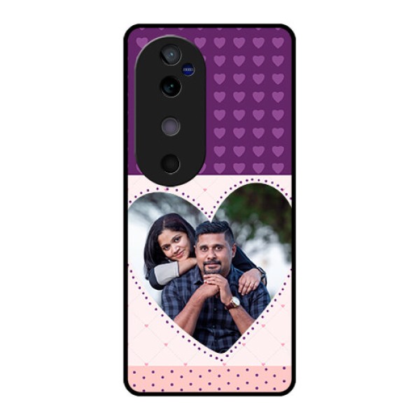 Vivo V40 5G Custom Glass Phone CaseViolet Love Dots Design