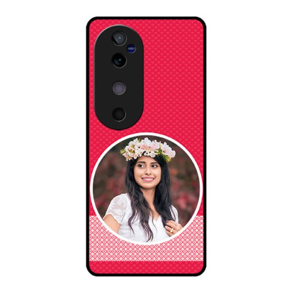 Vivo V40 5G Custom Glass Phone CasePink Color Pattern Design