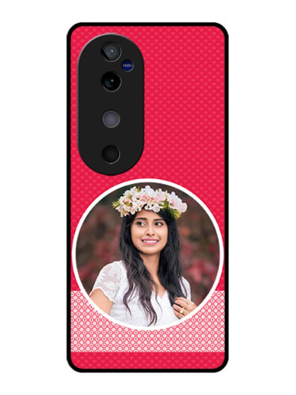 Custom Vivo V40 5G Custom Glass Phone CasePink Color Pattern Design