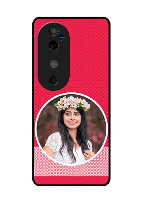 Vivo V40 5G Custom Glass Phone CasePink Color Pattern Design