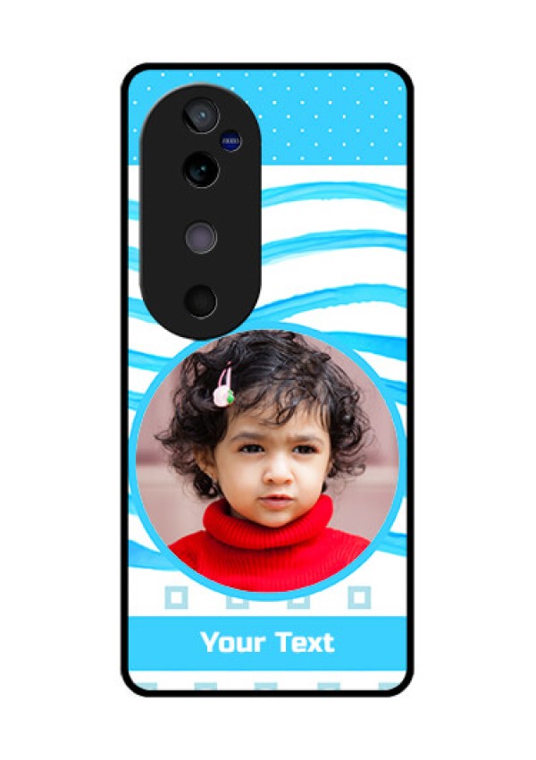 Vivo V40 5G Custom Glass Phone CaseSimple Blue Case Design