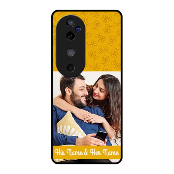 Vivo V40 5G Custom Glass Phone CaseYellow Floral Design
