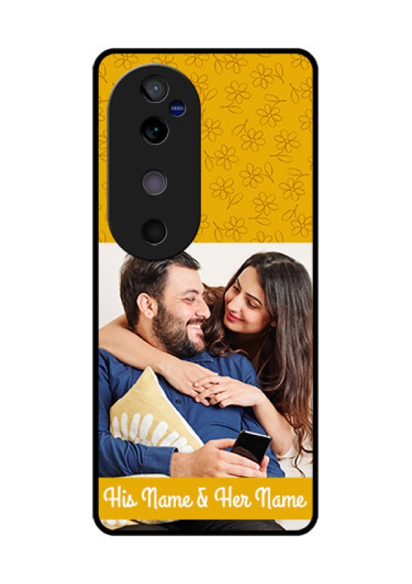 Vivo V40 5G Custom Glass Phone CaseYellow Floral Design
