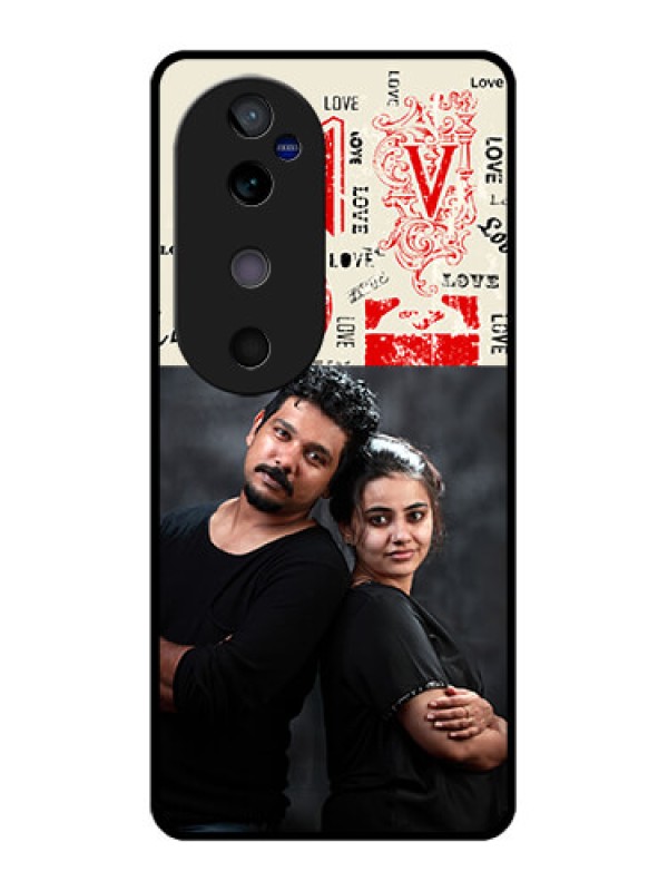 Custom Vivo V40 5G Custom Glass Phone CaseTrendy Love Design Case