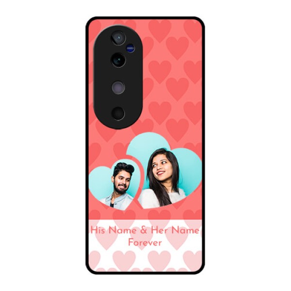 Vivo V40 5G Custom Glass Phone CaseCouple Pic Upload Design
