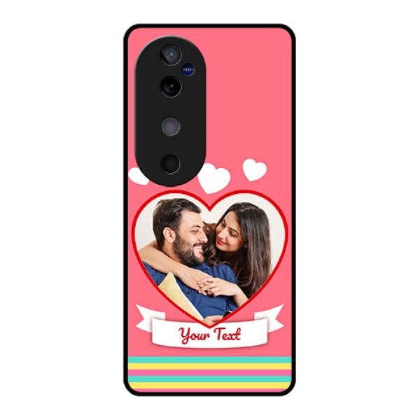 Vivo V40 5G Custom Glass Phone CaseLove Shapes Doodle Design