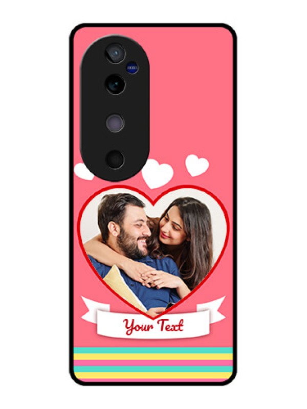 Custom Vivo V40 5G Custom Glass Phone CaseLove Shapes Doodle Design