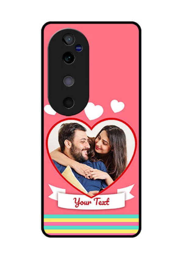 Vivo V40 5G Custom Glass Phone CaseLove Shapes Doodle Design