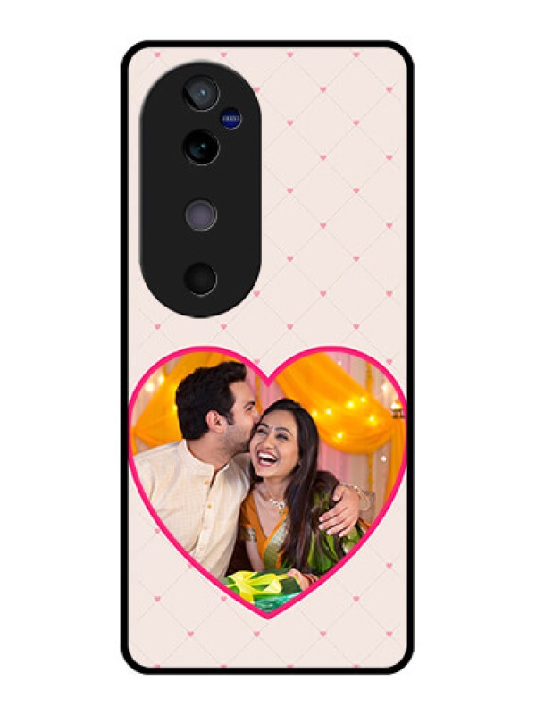 Custom Vivo V40 5G Custom Glass Phone CaseHeart Shape Design