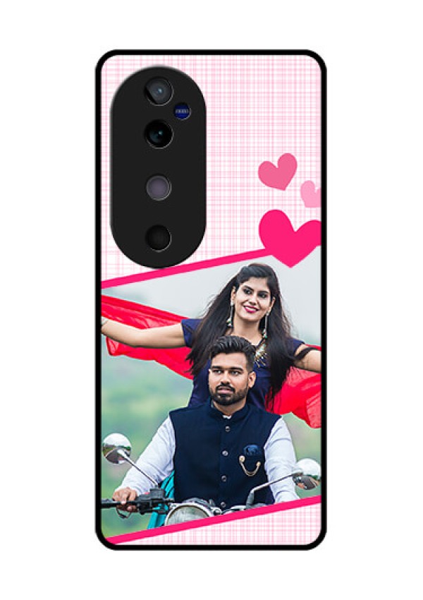 Vivo V40 5G Custom Glass Phone CaseLove Shape Heart Design