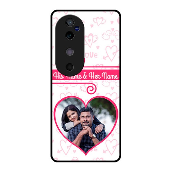 Vivo V40 5G Custom Glass Phone CaseHeart Shape Love Design