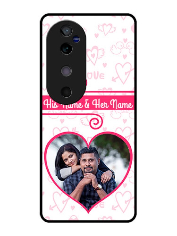Custom Vivo V40 5G Custom Glass Phone CaseHeart Shape Love Design