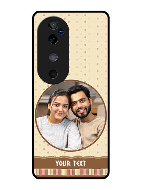 Custom Vivo V40 5G Custom Glass Phone CaseBrown Dotted Mobile Case Design