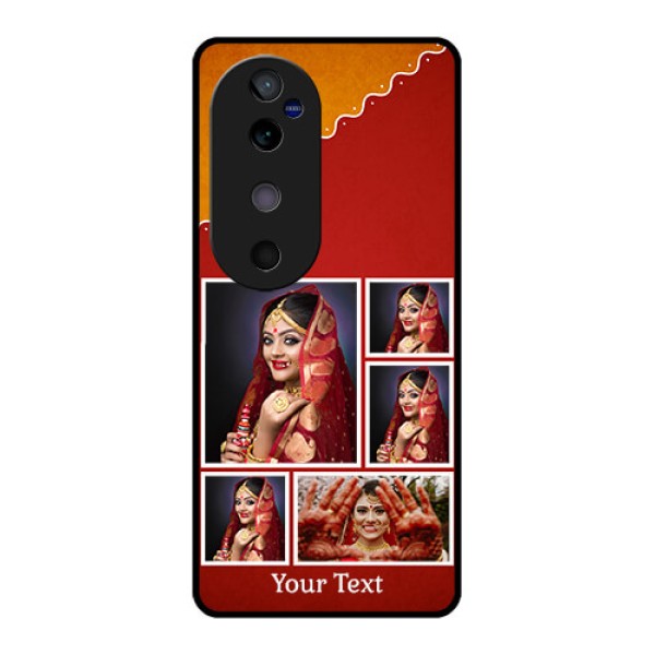 Vivo V40 5G Custom Glass Phone CaseWedding Pic Upload Design
