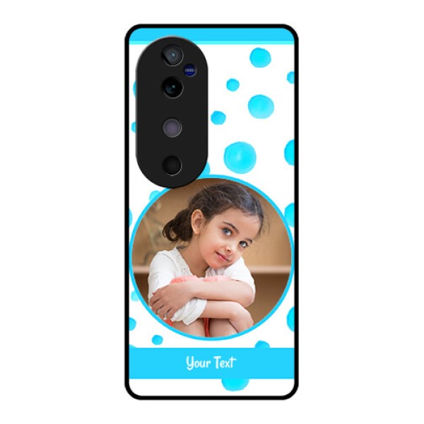 Vivo V40 5G Custom Glass Phone CaseBlue Bubbles Pattern Design