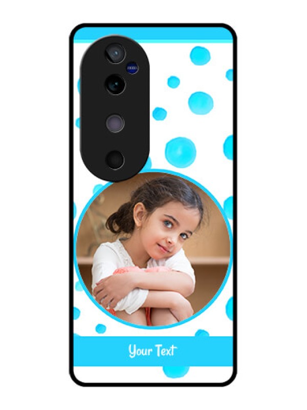 Custom Vivo V40 5G Custom Glass Phone CaseBlue Bubbles Pattern Design