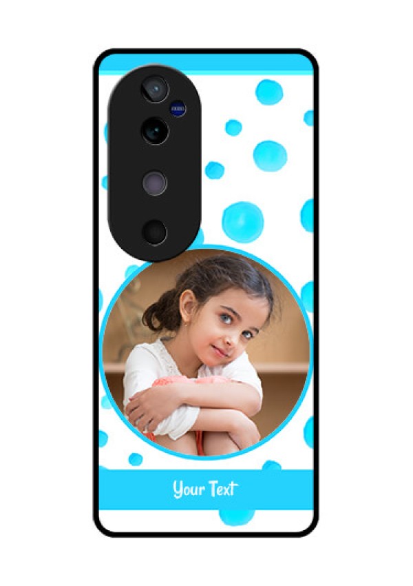 Vivo V40 5G Custom Glass Phone CaseBlue Bubbles Pattern Design