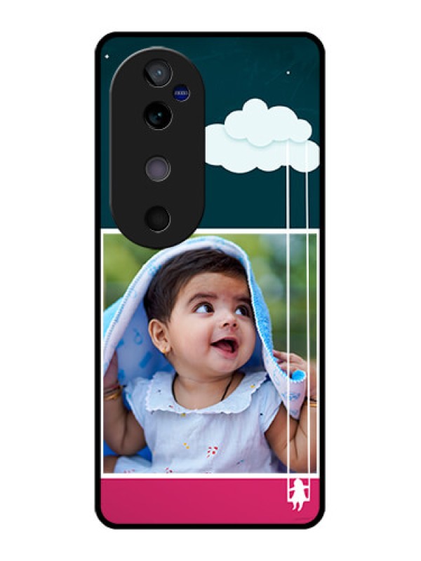 Custom Vivo V40 5G Custom Glass Phone CaseCute Girl With Cloud Design