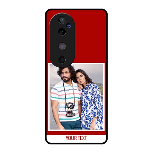 Vivo V40 5G Custom Glass Phone CaseRed Color Design