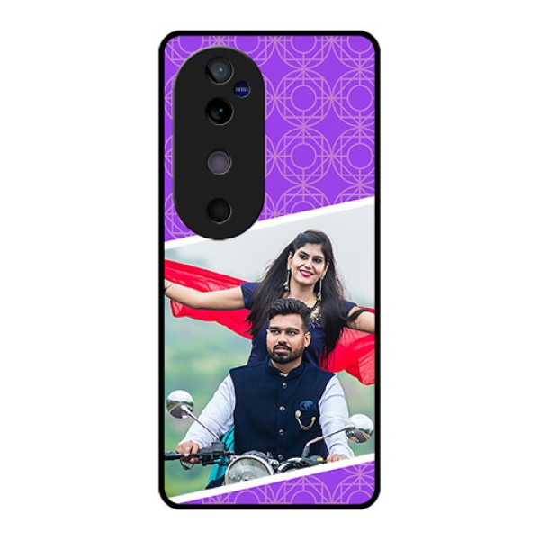 Vivo V40 5G Custom Glass Phone CaseViolet Color Pattern Design