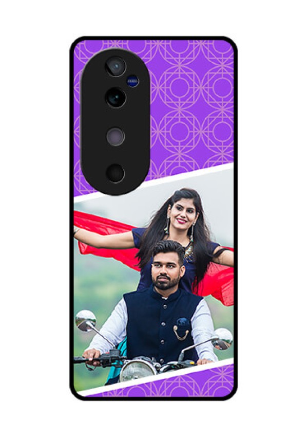 Vivo V40 5G Custom Glass Phone CaseViolet Color Pattern Design