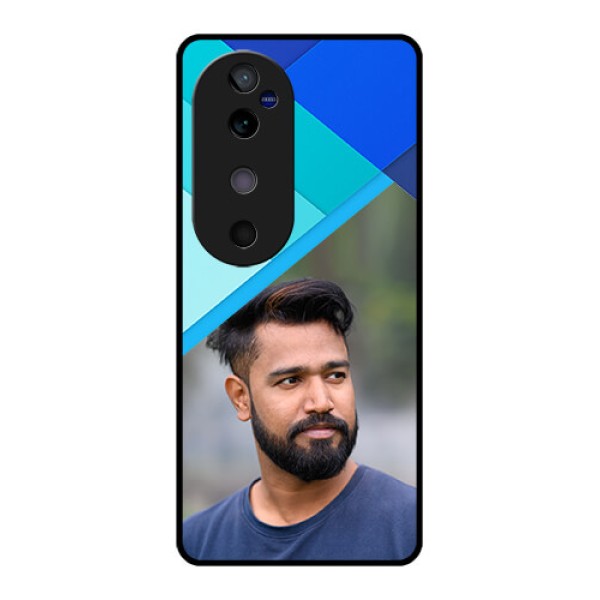 Vivo V40 5G Custom Glass Phone CaseBlue Pattern Design