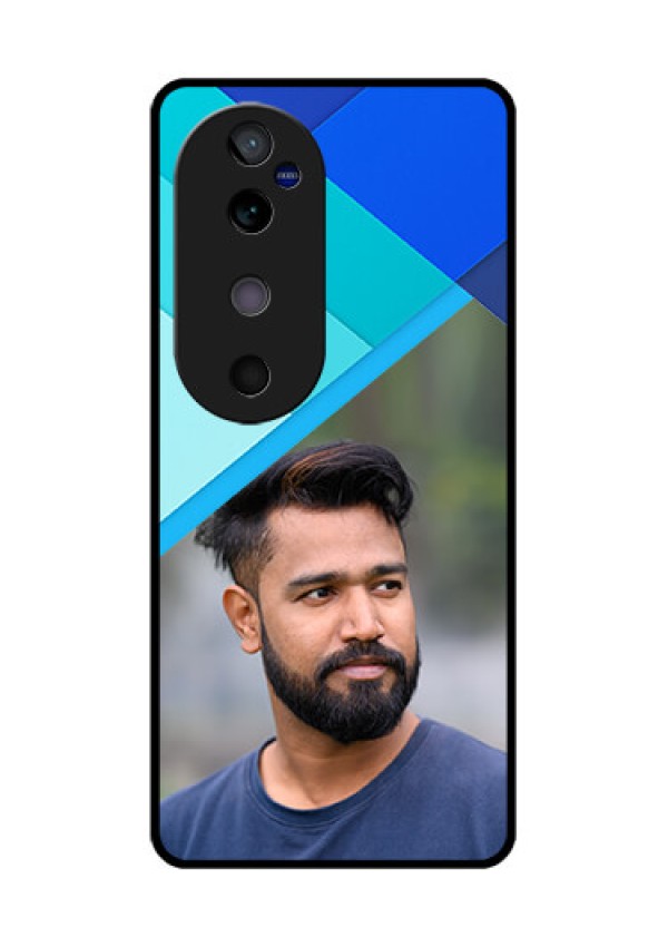 Vivo V40 5G Custom Glass Phone CaseBlue Pattern Design