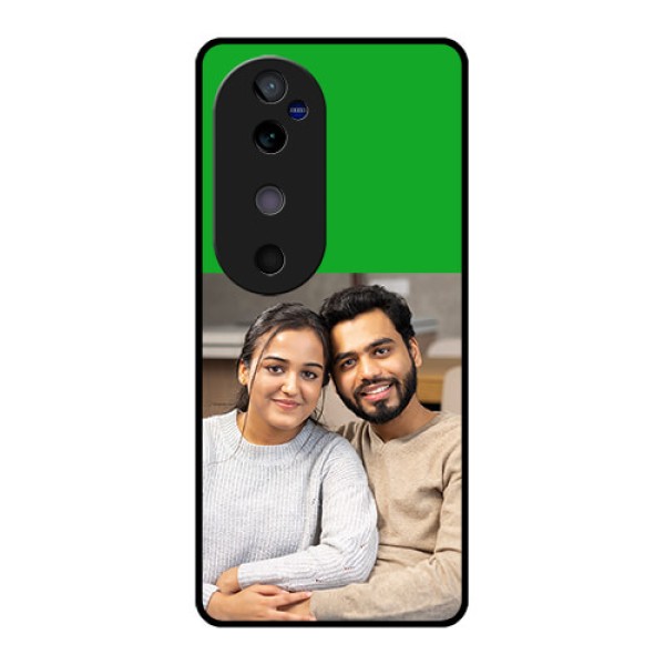 Vivo V40 5G Custom Glass Phone CaseGreen Pattern Design