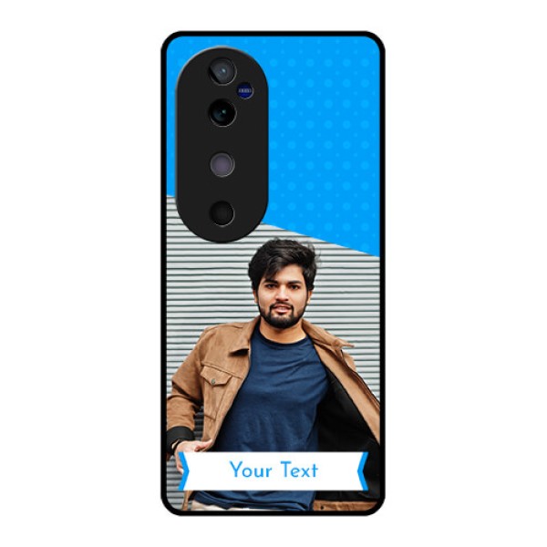 Vivo V40 5G Custom Glass Phone CaseSimple Blue Color Design Vivo V40 5G Custom Glass Phone CaseSimple Blue Color Design