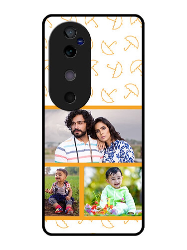 Custom Vivo V40 5G Custom Glass Phone CaseYellow Pattern Design