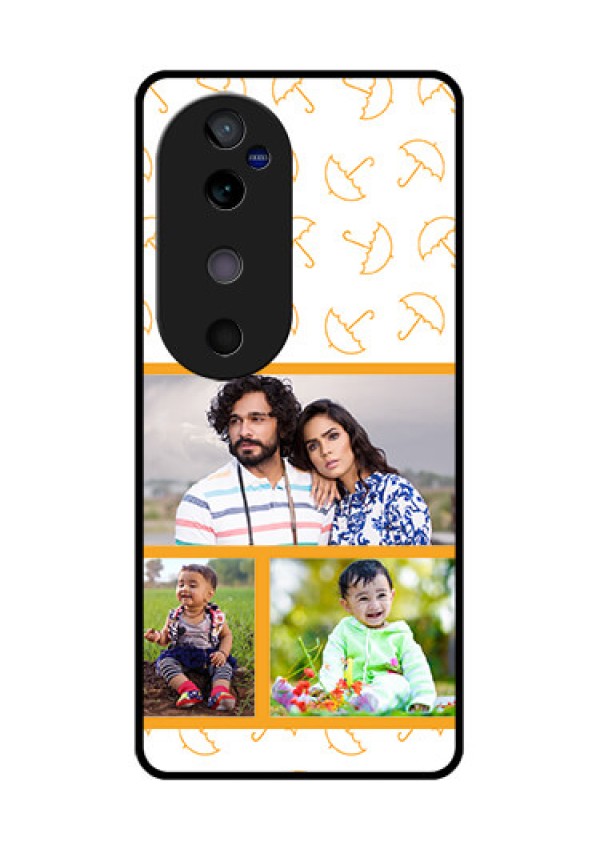 Vivo V40 5G Custom Glass Phone CaseYellow Pattern Design