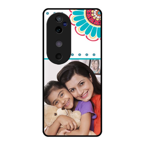 Vivo V40 5G Custom Glass Phone CaseFlower Design