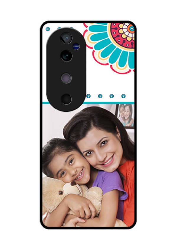 Vivo V40 5G Custom Glass Phone CaseFlower Design