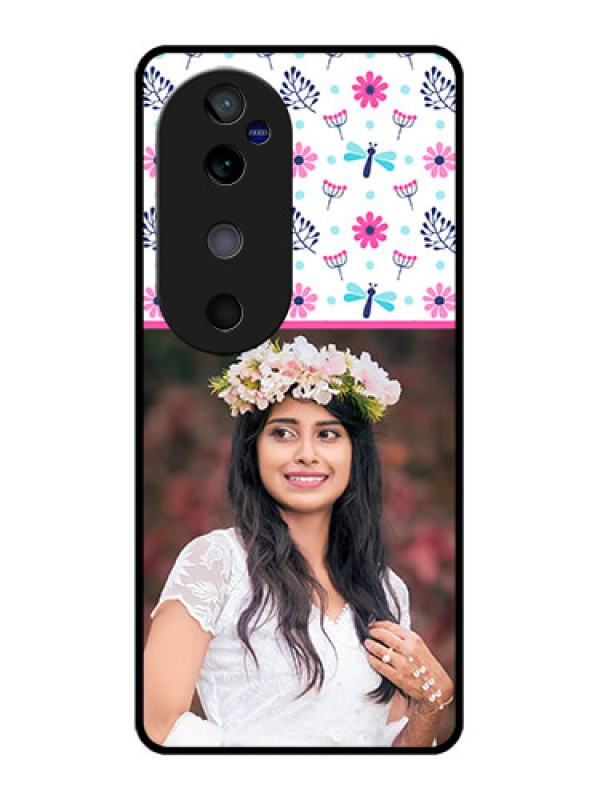 Custom Vivo V40 5G Custom Glass Phone CaseColorful Flower Design