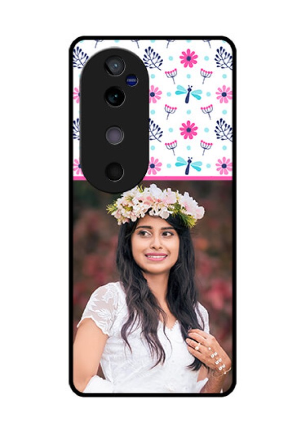 Vivo V40 5G Custom Glass Phone CaseColorful Flower Design