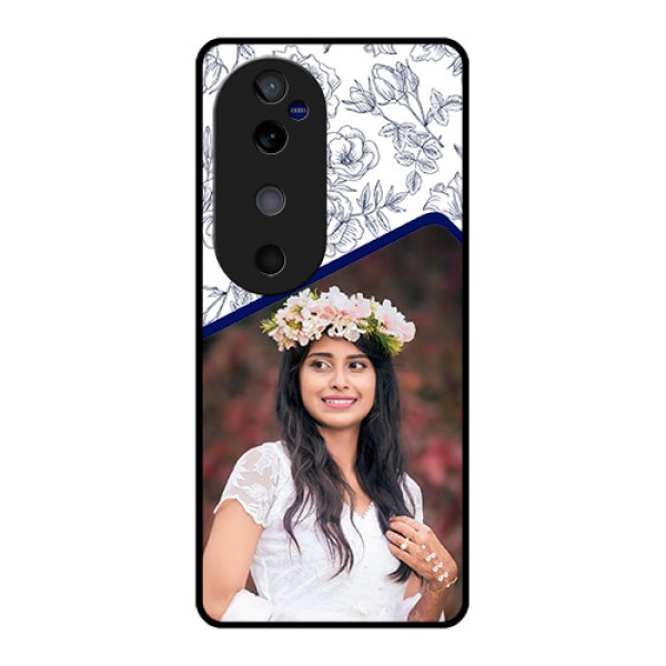 Vivo V40 5G Custom Glass Phone CaseClassy Floral Design