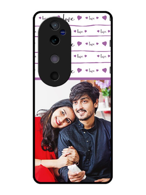 Custom Vivo V40 5G Custom Glass Phone CaseCouples Heart Design