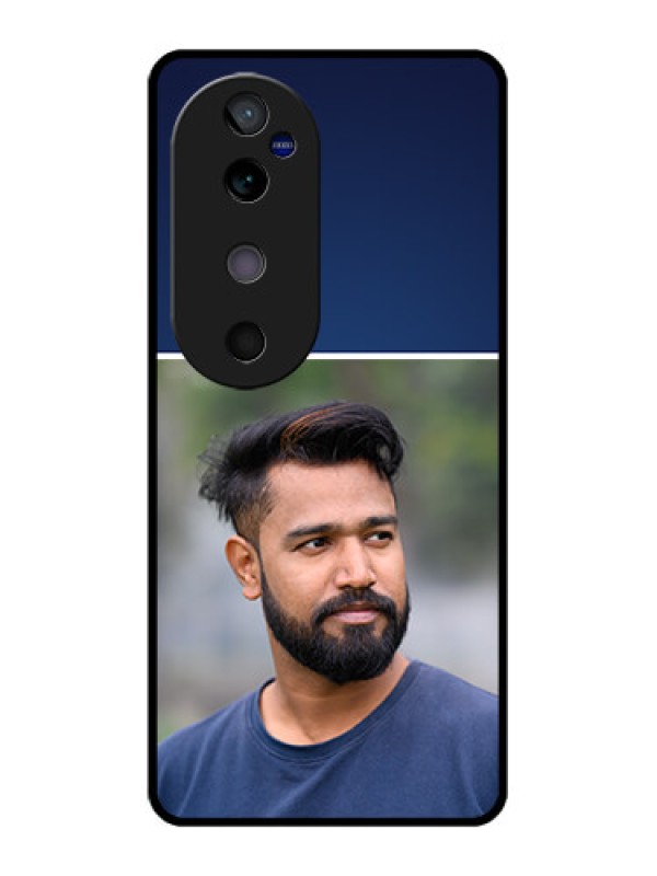 Custom Vivo V40 5G Custom Glass Phone CaseSimple Royal Blue Design