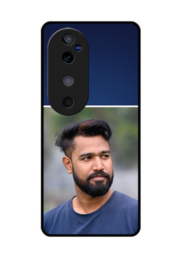 Vivo V40 5G Custom Glass Phone CaseSimple Royal Blue Design