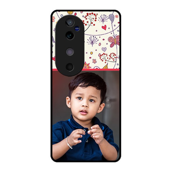 Vivo V40 5G Custom Glass Phone CasePremium Floral Design