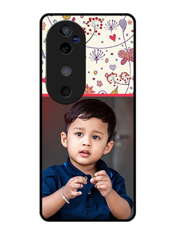 Custom Vivo V40 5G Custom Glass Phone CasePremium Floral Design