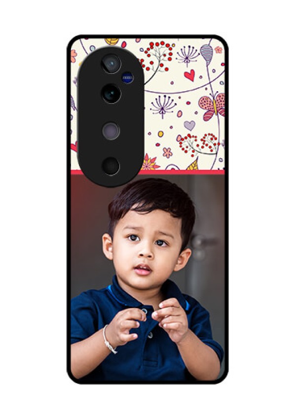 Vivo V40 5G Custom Glass Phone CasePremium Floral Design