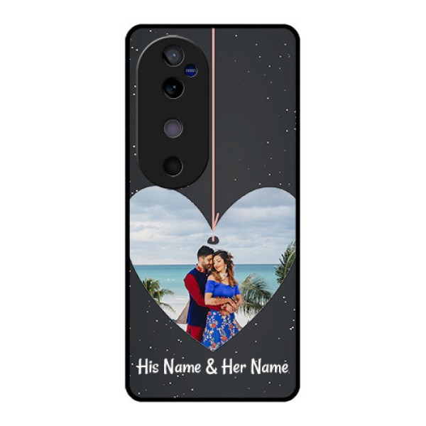 Vivo V40 5G Custom Glass Phone CaseHanging Heart Design