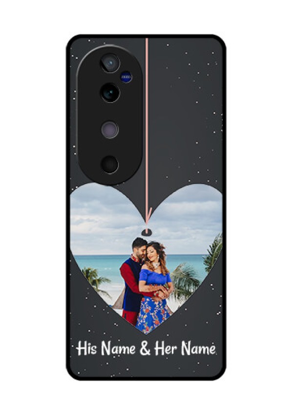 Vivo V40 5G Custom Glass Phone CaseHanging Heart Design
