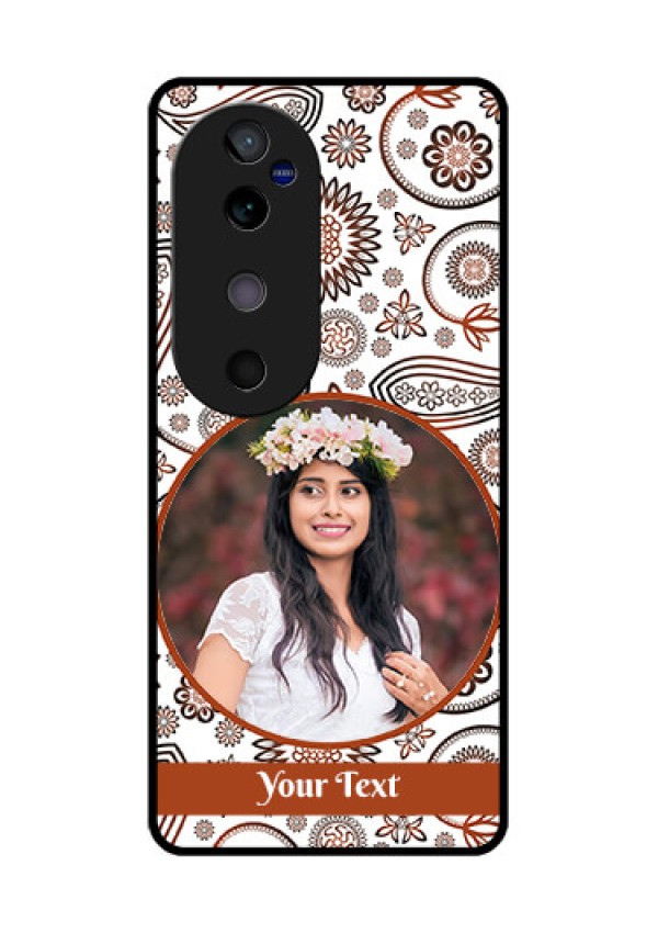 Vivo V40 5G Custom Glass Phone CaseAbstract Flower Design
