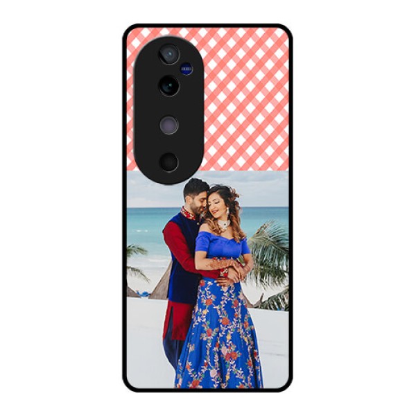 Vivo V40 5G Custom Glass Phone CasePink Pattern Design