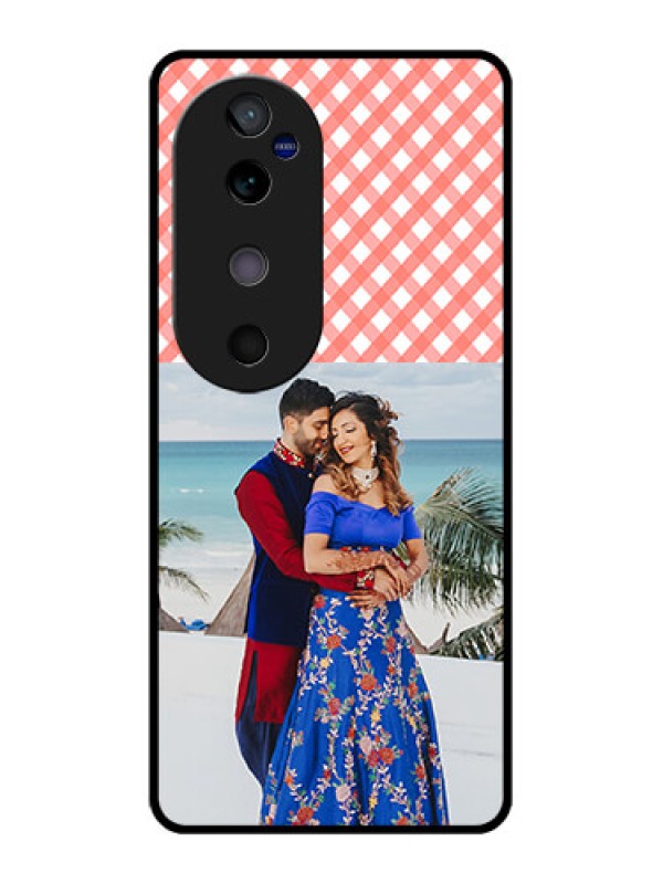 Custom Vivo V40 5G Custom Glass Phone CasePink Pattern Design