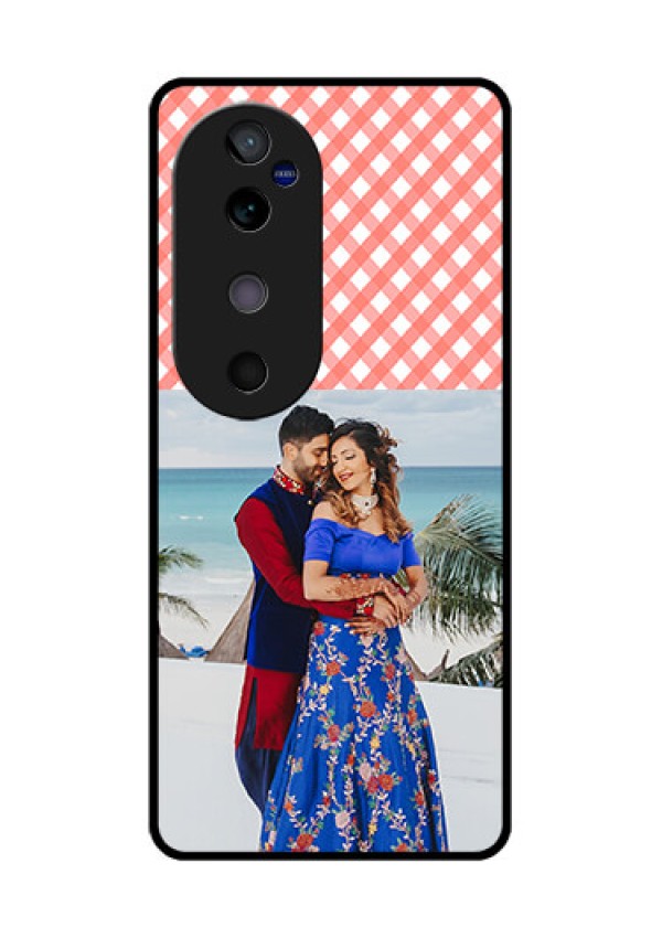 Vivo V40 5G Custom Glass Phone CasePink Pattern Design