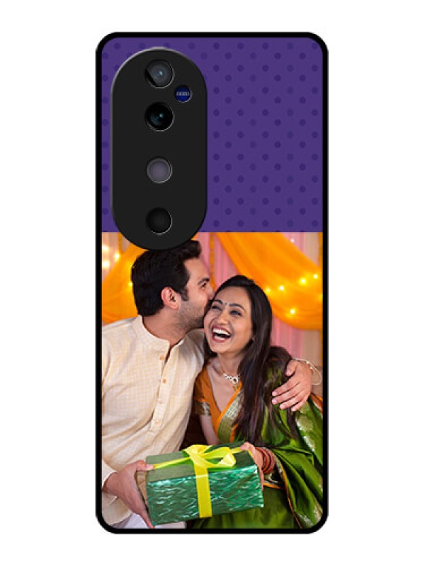 Custom Vivo V40 5G Custom Glass Phone CaseViolet Colored Pattern Design